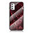 Silicone Frame Fashionable Pattern Mirror Case Cover for Samsung Galaxy M52 5G Red