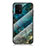 Silicone Frame Fashionable Pattern Mirror Case Cover for Samsung Galaxy M80S Blue