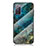 Silicone Frame Fashionable Pattern Mirror Case Cover for Samsung Galaxy S20 FE (2022) 5G Blue