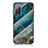 Silicone Frame Fashionable Pattern Mirror Case Cover for Samsung Galaxy S20 FE 4G Blue