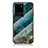 Silicone Frame Fashionable Pattern Mirror Case Cover for Samsung Galaxy S20 Ultra Blue