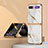 Silicone Frame Fashionable Pattern Mirror Case Cover for Samsung Galaxy Z Flip