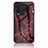 Silicone Frame Fashionable Pattern Mirror Case Cover for Vivo iQOO 10 5G Red