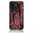 Silicone Frame Fashionable Pattern Mirror Case Cover for Vivo iQOO 10 Pro 5G Red