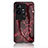 Silicone Frame Fashionable Pattern Mirror Case Cover for Vivo iQOO 11 5G Red