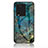 Silicone Frame Fashionable Pattern Mirror Case Cover for Vivo iQOO Neo7 5G Blue