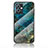 Silicone Frame Fashionable Pattern Mirror Case Cover for Vivo iQOO Z6 5G Blue