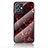 Silicone Frame Fashionable Pattern Mirror Case Cover for Vivo iQOO Z6 5G Red