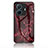 Silicone Frame Fashionable Pattern Mirror Case Cover for Vivo iQOO Z6 Pro 5G Red