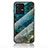 Silicone Frame Fashionable Pattern Mirror Case Cover for Vivo V23 Pro 5G Blue