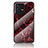 Silicone Frame Fashionable Pattern Mirror Case Cover for Vivo V23 Pro 5G Red