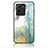 Silicone Frame Fashionable Pattern Mirror Case Cover for Vivo V25 Pro 5G Green