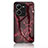 Silicone Frame Fashionable Pattern Mirror Case Cover for Vivo V25e Red