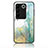Silicone Frame Fashionable Pattern Mirror Case Cover for Vivo V27 5G Green