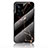 Silicone Frame Fashionable Pattern Mirror Case Cover for Vivo X70 Pro 5G Gold and Black