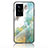 Silicone Frame Fashionable Pattern Mirror Case Cover for Vivo X70 Pro 5G Green