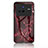 Silicone Frame Fashionable Pattern Mirror Case Cover for Vivo X80 5G Red