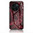 Silicone Frame Fashionable Pattern Mirror Case Cover for Vivo X90 5G Red