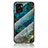 Silicone Frame Fashionable Pattern Mirror Case Cover for Vivo Y15C Blue