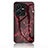 Silicone Frame Fashionable Pattern Mirror Case Cover for Vivo Y22 Red