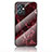 Silicone Frame Fashionable Pattern Mirror Case Cover for Vivo Y30 5G Red