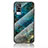 Silicone Frame Fashionable Pattern Mirror Case Cover for Vivo Y31 (2021) Blue