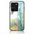 Silicone Frame Fashionable Pattern Mirror Case Cover for Vivo Y35 4G Green