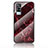 Silicone Frame Fashionable Pattern Mirror Case Cover for Vivo Y51 (2021) Red