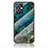Silicone Frame Fashionable Pattern Mirror Case Cover for Vivo Y55s 5G Blue