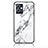 Silicone Frame Fashionable Pattern Mirror Case Cover for Vivo Y55s 5G White