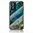 Silicone Frame Fashionable Pattern Mirror Case Cover for Vivo Y74s 5G Blue