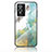 Silicone Frame Fashionable Pattern Mirror Case Cover for Vivo Y74s 5G Green