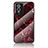 Silicone Frame Fashionable Pattern Mirror Case Cover for Vivo Y74s 5G Red