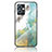 Silicone Frame Fashionable Pattern Mirror Case Cover for Vivo Y75 5G Green