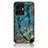 Silicone Frame Fashionable Pattern Mirror Case Cover for Vivo Y77 5G Blue