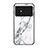 Silicone Frame Fashionable Pattern Mirror Case Cover for Xiaomi Poco M4 5G White