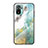 Silicone Frame Fashionable Pattern Mirror Case Cover for Xiaomi Poco M5S Green