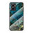 Silicone Frame Fashionable Pattern Mirror Case Cover for Xiaomi Redmi Note 11E 5G Blue