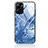 Silicone Frame Fashionable Pattern Mirror Case Cover JM1 for Realme V20 5G Blue