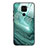 Silicone Frame Fashionable Pattern Mirror Case Cover JM1 for Xiaomi Redmi 10X 4G Cyan