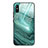 Silicone Frame Fashionable Pattern Mirror Case Cover JM1 for Xiaomi Redmi 9A Cyan