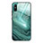 Silicone Frame Fashionable Pattern Mirror Case Cover JM1 for Xiaomi Redmi 9AT Cyan