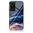 Silicone Frame Fashionable Pattern Mirror Case Cover JM2 for Huawei P60 Pro Blue