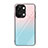 Silicone Frame Fashionable Pattern Mirror Case Cover JM2 for OnePlus Ace 2V 5G Cyan