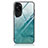 Silicone Frame Fashionable Pattern Mirror Case Cover JM3 for Huawei P60 Art Cyan