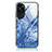 Silicone Frame Fashionable Pattern Mirror Case Cover JM3 for Huawei P60 Art Navy Blue