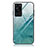 Silicone Frame Fashionable Pattern Mirror Case Cover JM3 for Huawei P60 Cyan