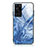 Silicone Frame Fashionable Pattern Mirror Case Cover JM3 for Huawei P60 Pro Navy Blue