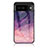 Silicone Frame Fashionable Pattern Mirror Case Cover LS1 for Google Pixel 7 5G Purple