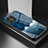 Silicone Frame Fashionable Pattern Mirror Case Cover LS1 for Huawei Honor X8 4G Blue